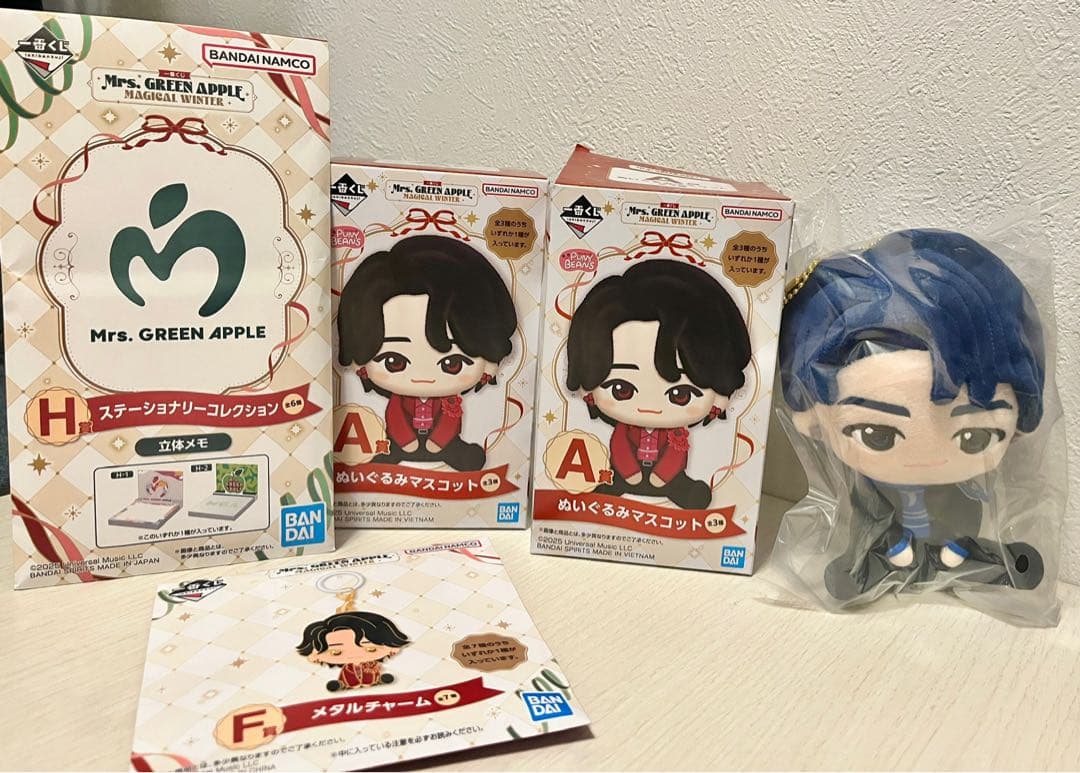 Mrs.GREENAPPLE一番くじ4点A賞x2(未開封1/若井滉斗)+F賞H賞