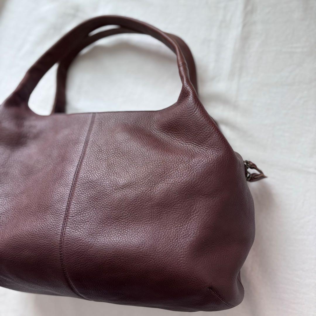 【美品】◆ヨーガンレール ショルダーバッグ 牛革 レザーバッグ 茶