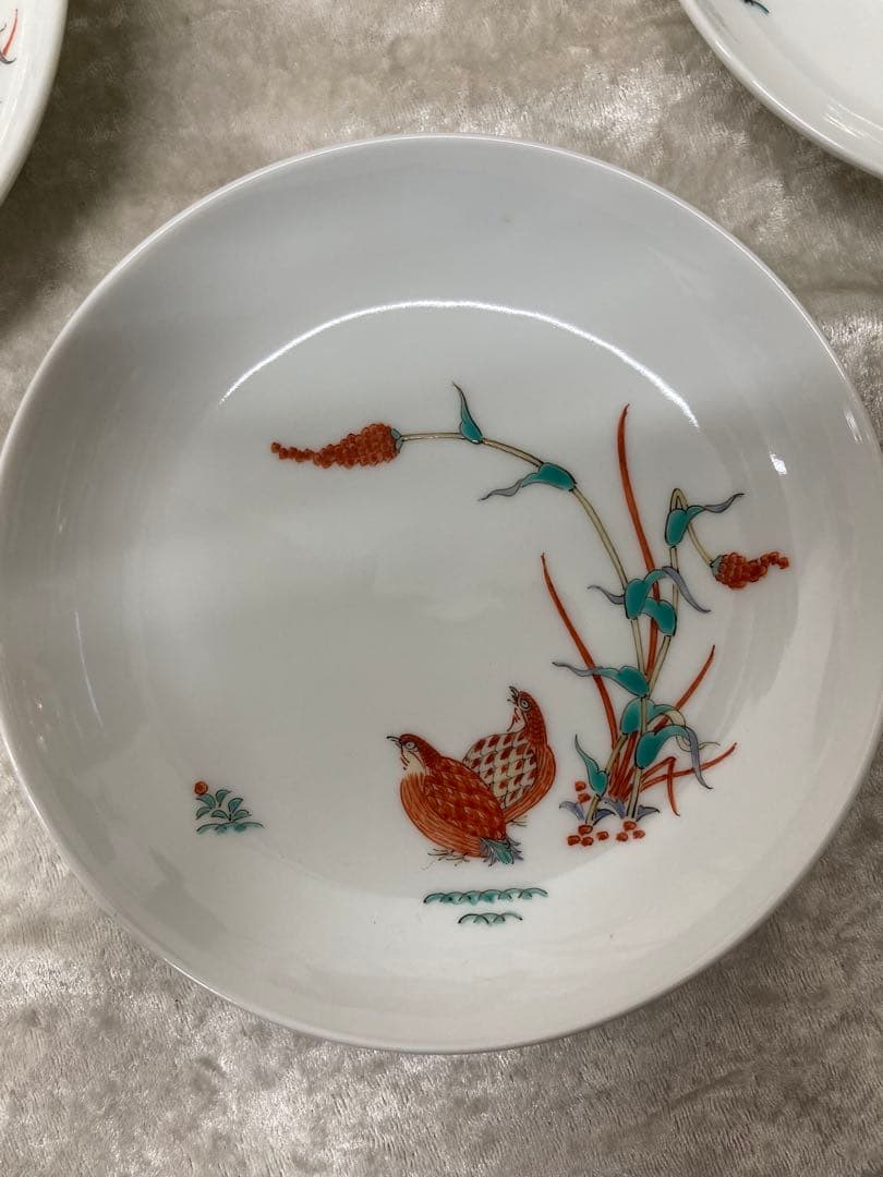 十三代　酒井田　柿右衛門　錦　栗鶉文　飾皿　額皿　陶額　プレート