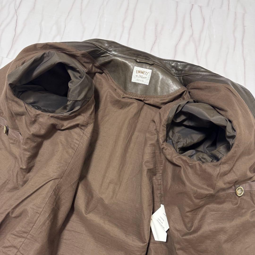 希少✨54 エンメティ ユーリ ラムスキン シングルライダース レザージャケット