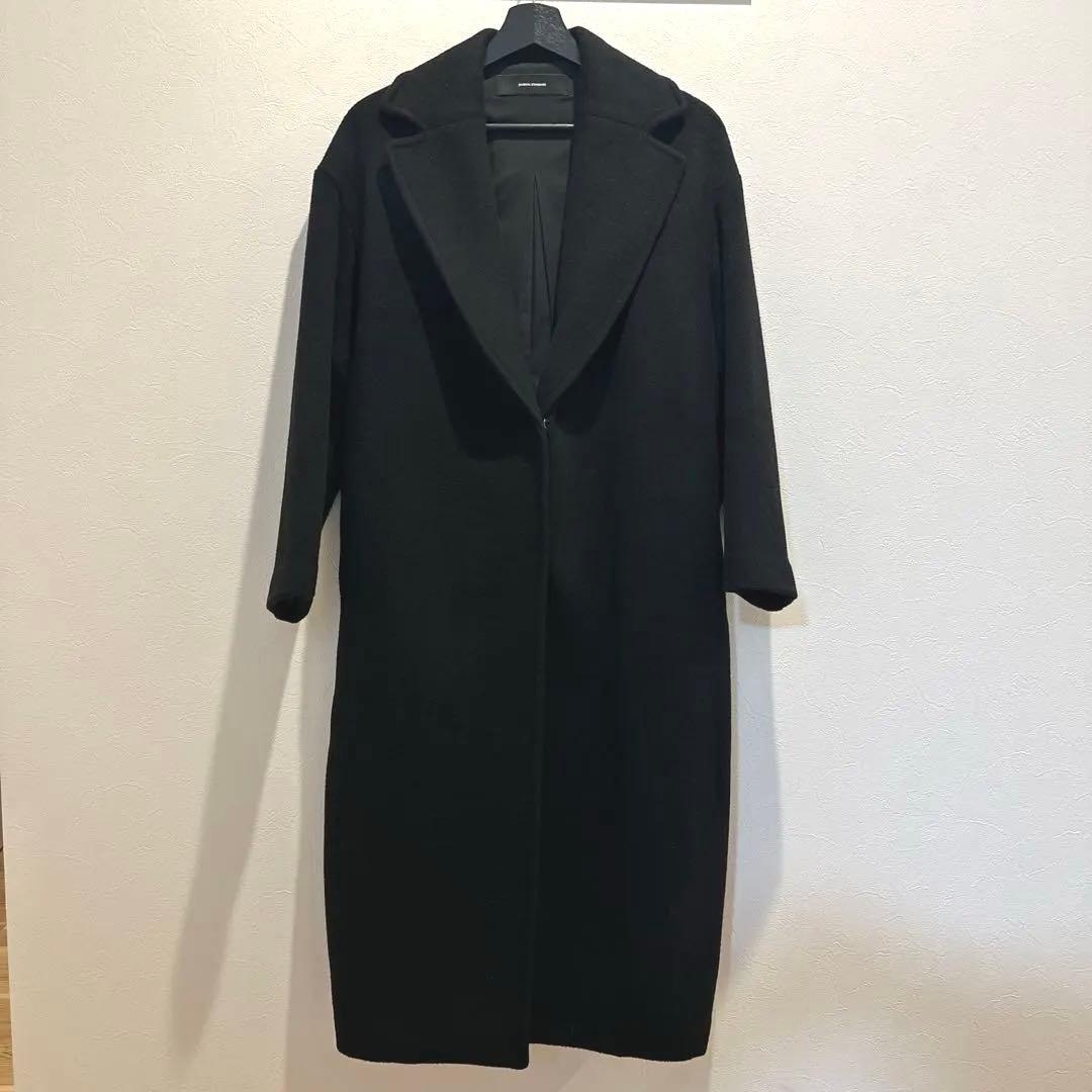 ⭐︎ゆひこ様⭐︎ジャーナル　チェスターロングコート ウール82%アンゴラ12% M黒