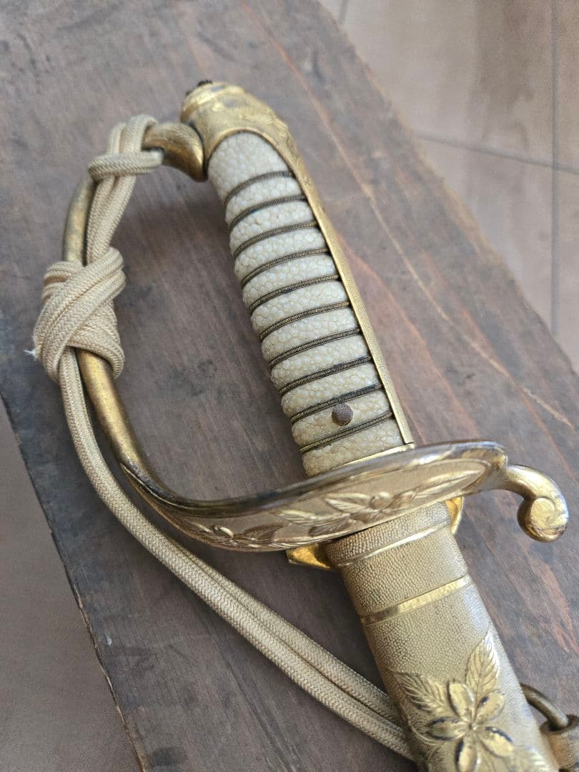 第二次大戦頃/実物　日本海軍儀礼長剣(模造刀身)　海軍航空隊司令　共箱付き