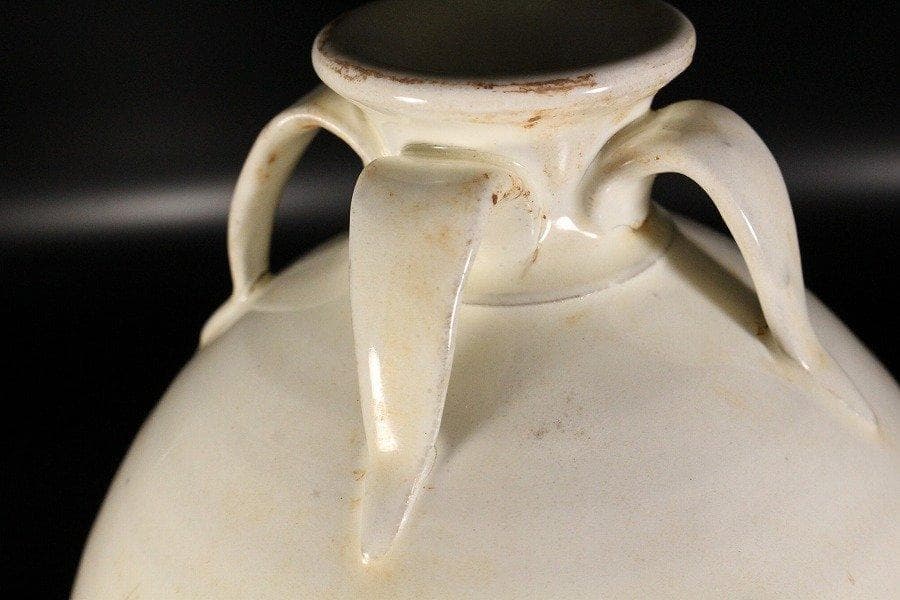 中国美術 三文字 四耳 瓶 高29cm 磁州窯 旧家蔵出