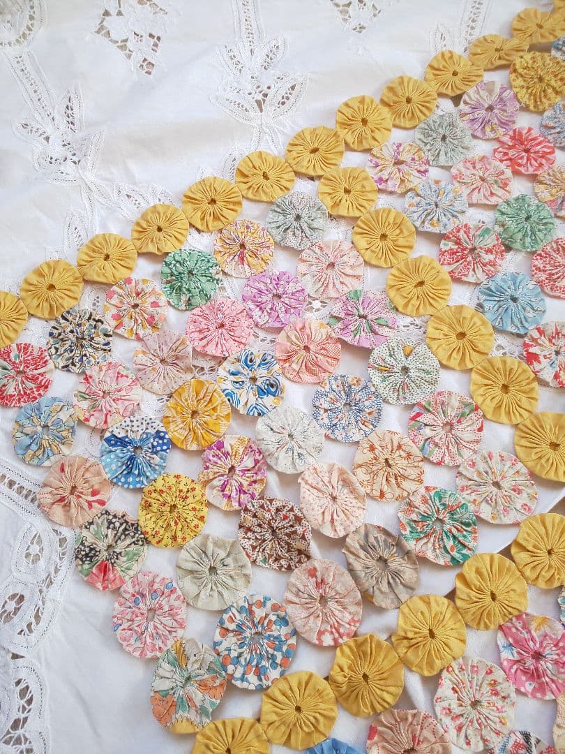 アンティーク ヨーヨーキルト フィードサック