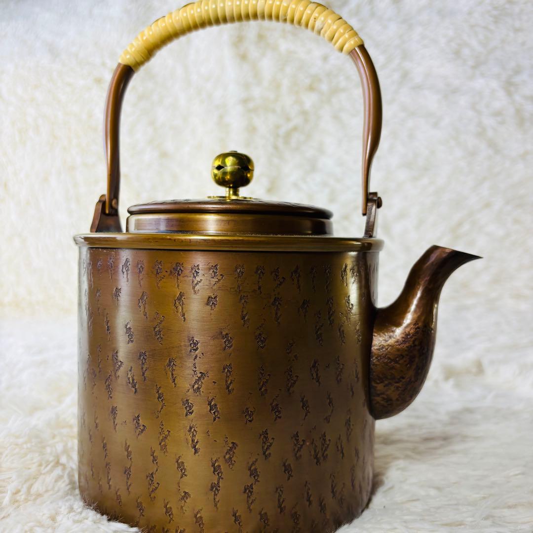 北越堂　湯沸　四代　本間弘　鎚起銅器　共箱　美品　やかん　薬缶　新潟県　燕