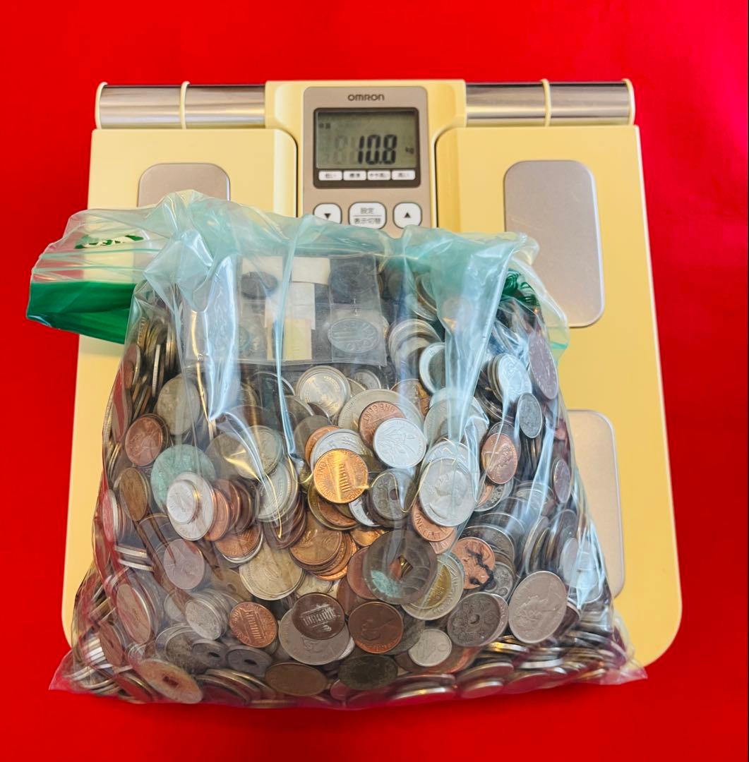 外国硬貨　日本古銭　貨幣　硬貨　記念　他　いろいろ　約10.8kg