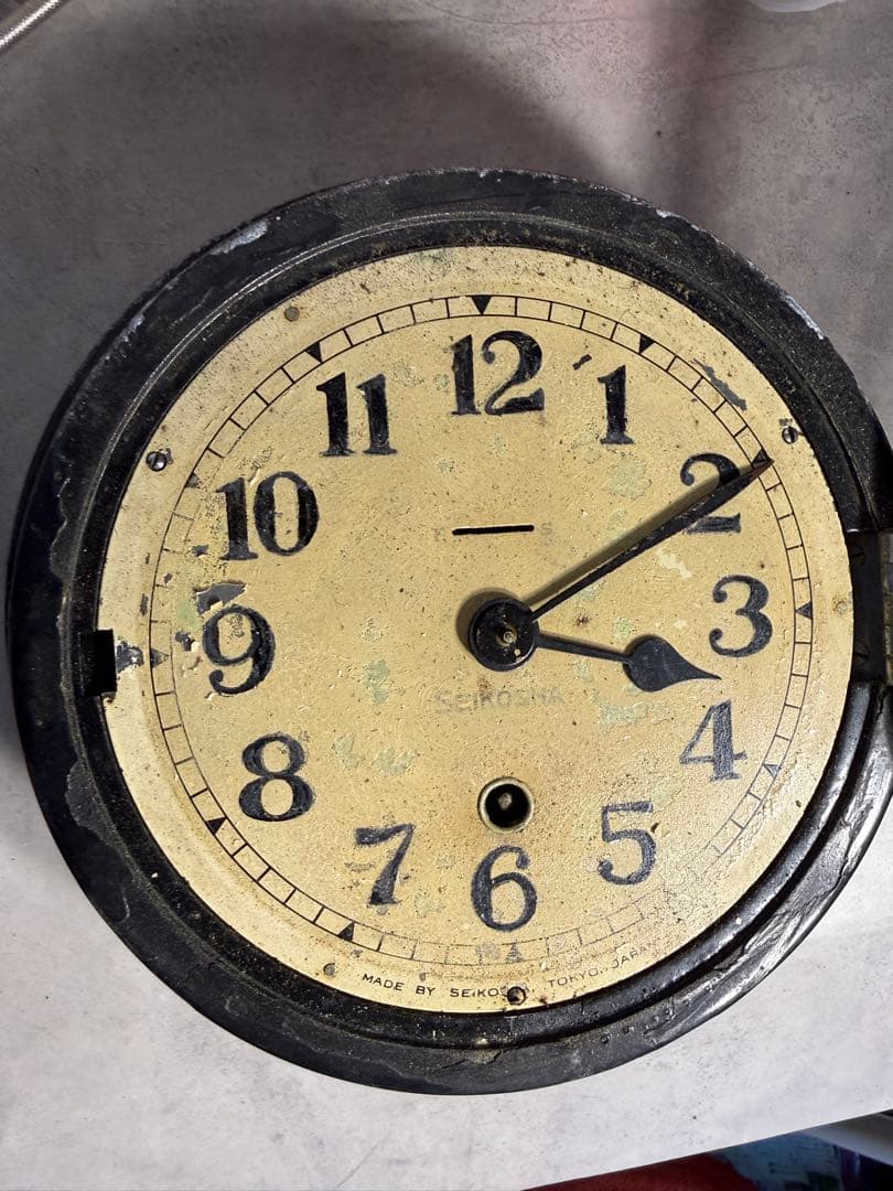 精工舎 船舶時計 ゼンマイ式 動作品 真鍮ムーブメント 鋳鉄ケース 昭和初期