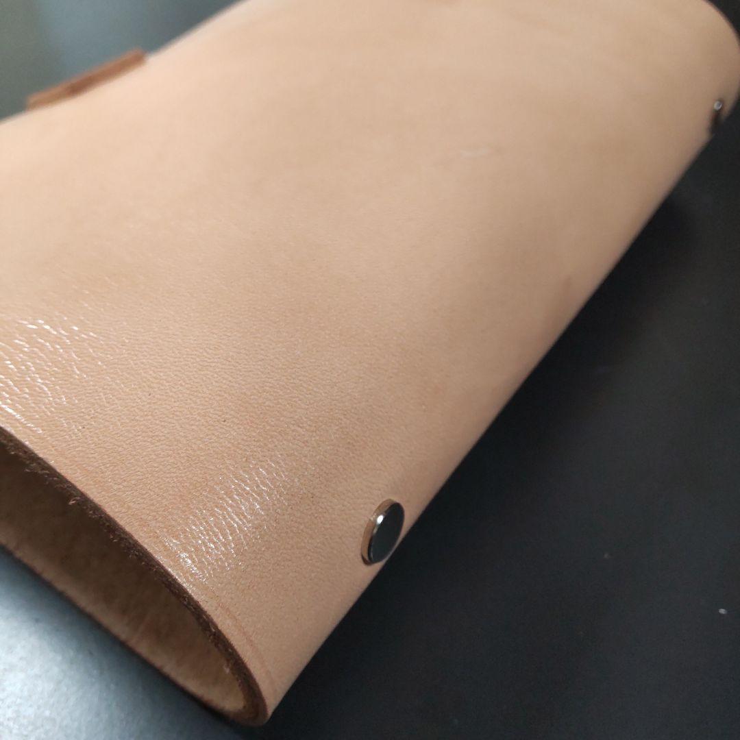 一枚革国産サドルレザー手帳　A5サイズナチュラル　25mmリング