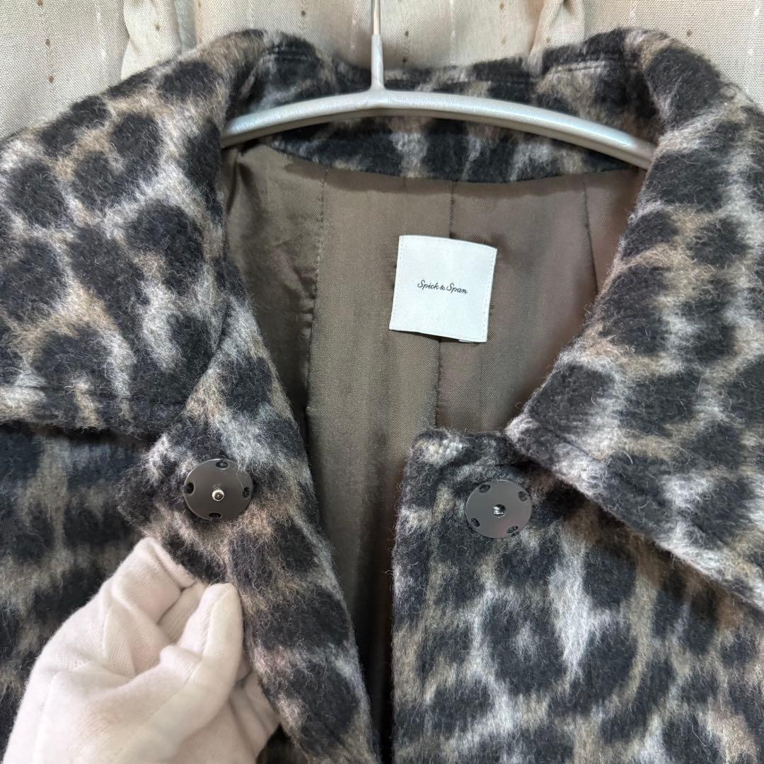 Spick and Span レオパードシャギーバルカラーコート