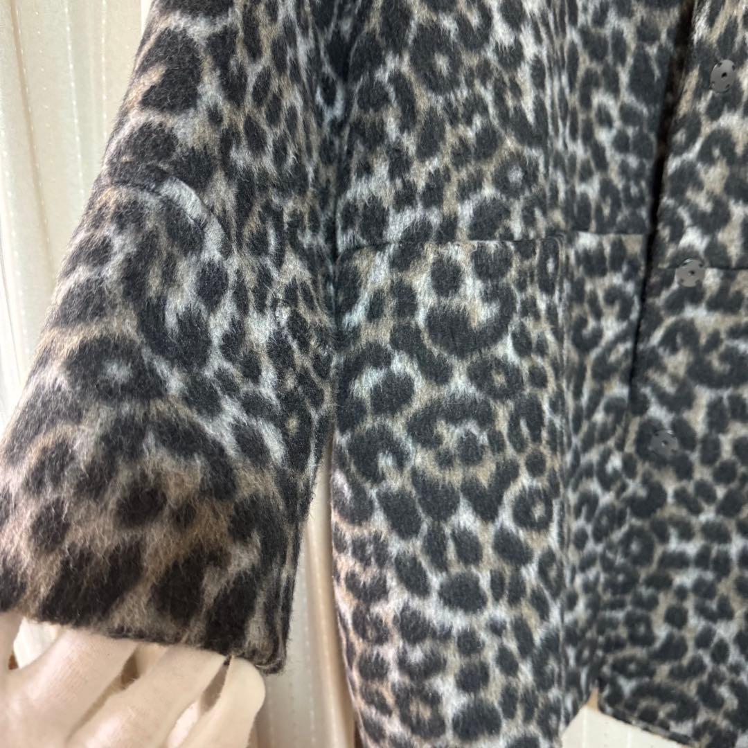 Spick and Span レオパードシャギーバルカラーコート