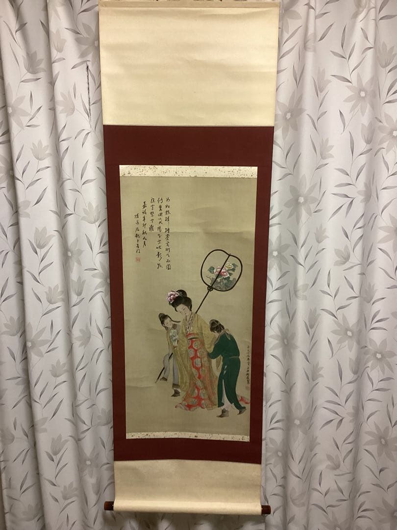 中国美術　アート　掛け軸　銭選写　『楊貴妃』