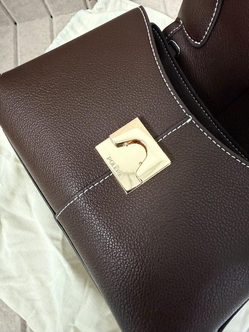 POLENE Mokki Mini エボニーテクスチャード 2WAY バッグ