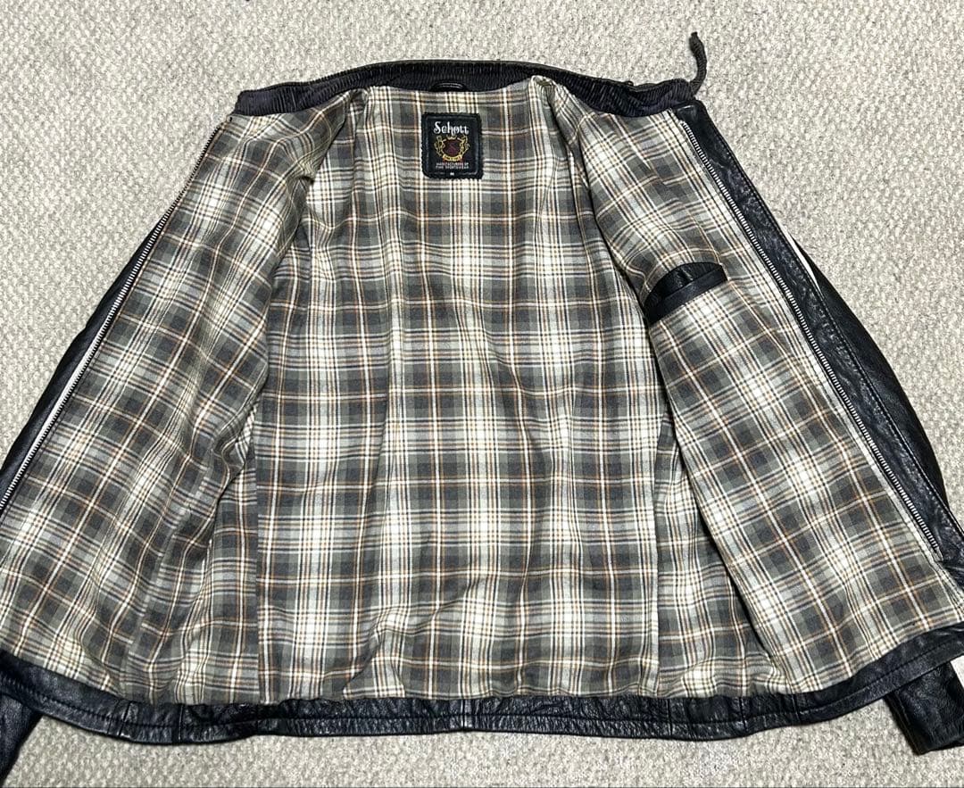 ⑥schott クラシックレーサー【M】革ジャンninjaハーレーgpzショベル