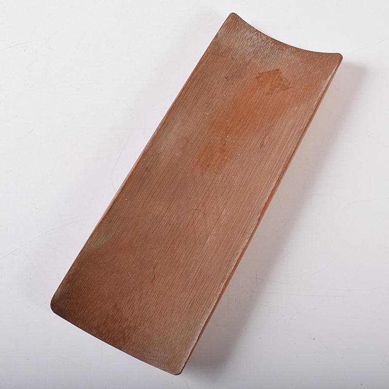 中国　古竹細工　唐子彫　茶合　腕鎮　臂擱　在銘　C　8332E