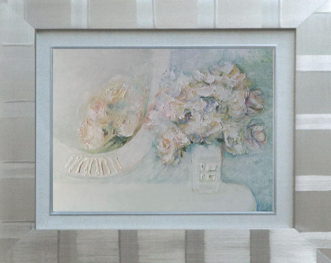 油絵 菅家令子 絵 絵画 インテリア uF6-114002 花