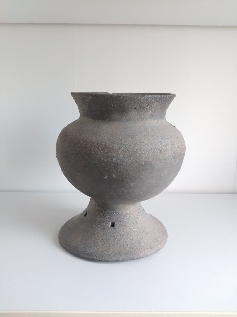 須恵器　高脚壺　古美術骨董古道具インテリア花入器オブジェ