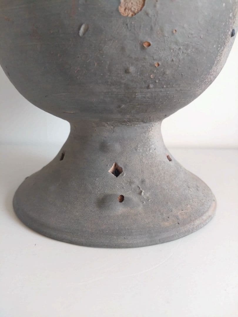 須恵器　高脚壺　古美術骨董古道具インテリア花入器オブジェ