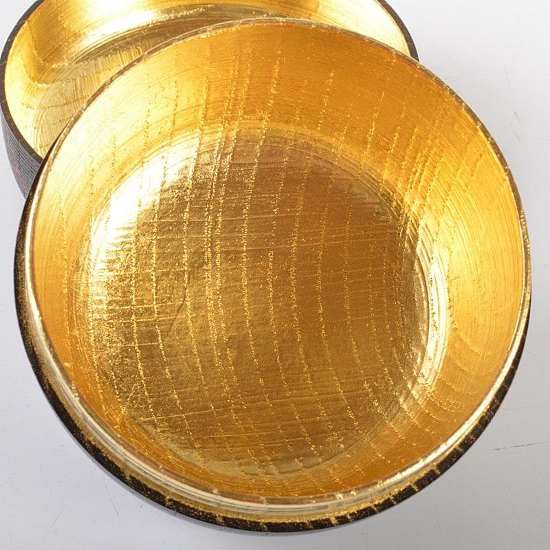 茶道具　加賀蒔絵師　中谷秀斉作　寿輪棗　共箱　V　R6440