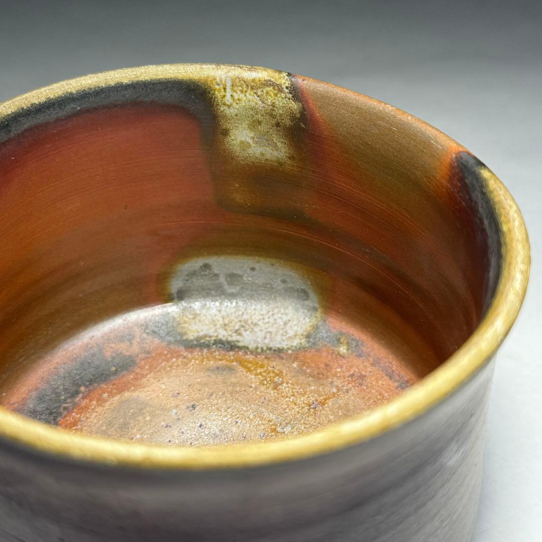 ◆ 【徳田陶春】作 備前茶碗 四方桟共箱 共布 栞 茶道具 未使用品 本物保証◆