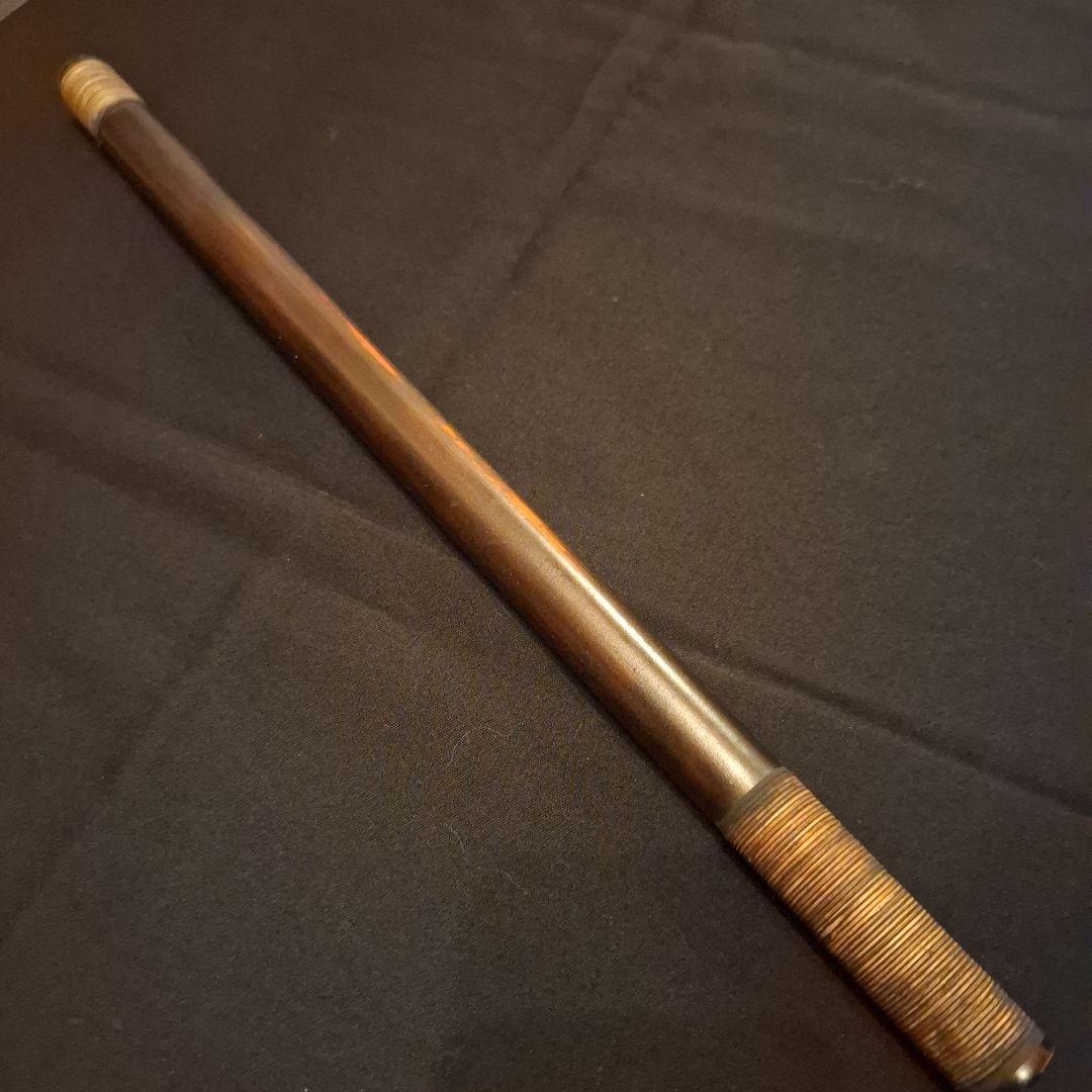 篠笛　古典調　7穴　五本調子　天地籐巻き　極太管　燻風仕上げ　爆鳴