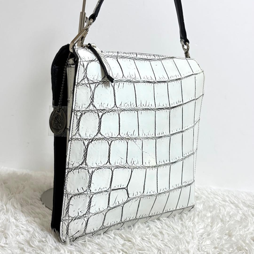 【美品】 JRA クロコダイル ショルダーバッグ 2way スクエア