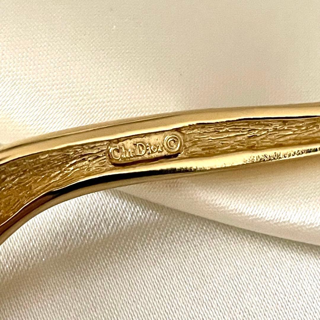 美品　Christian Dior 大ぶりブローチ　羽　フェザー　ストーン