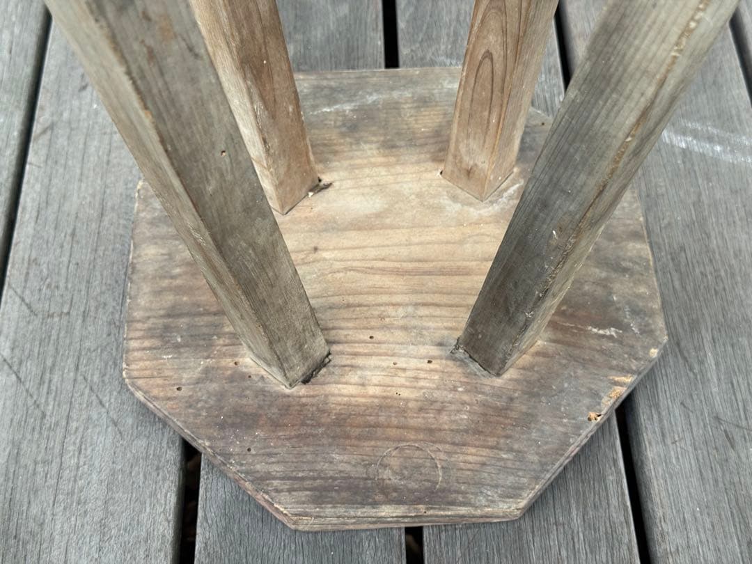 アンティーク ヴィンテージ 古道具 木製 八角形 スツール 昭和レトロ