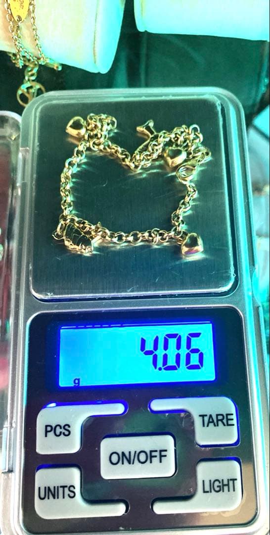 金750 チャームブレスレット 18cm 4.06 グラム