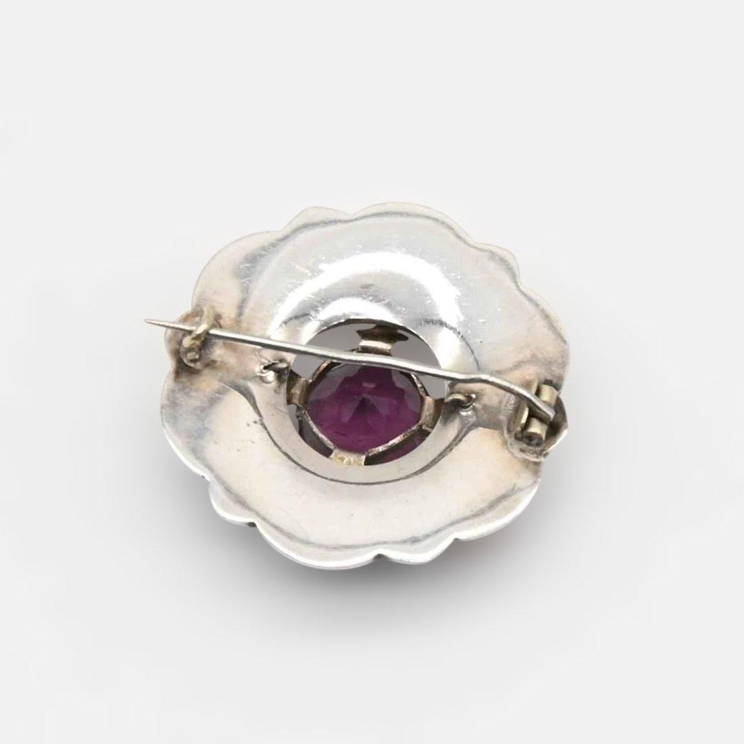 スコティッシュブローチ　アメジストとアゲイト　s0095