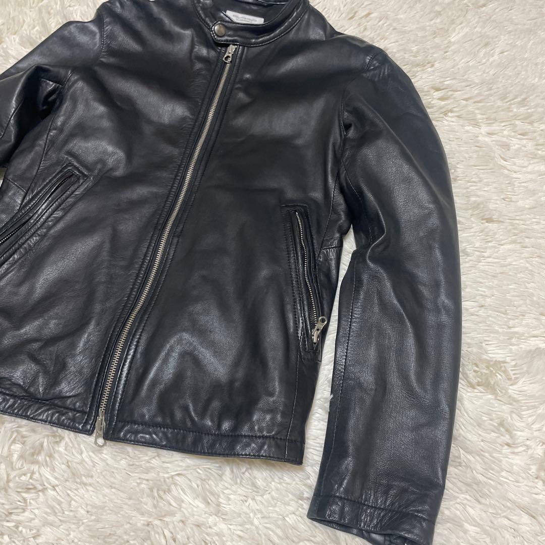 ユナイテッドアローズ レザージャケット ライダース シングル 羊革 黒 Mサイズ