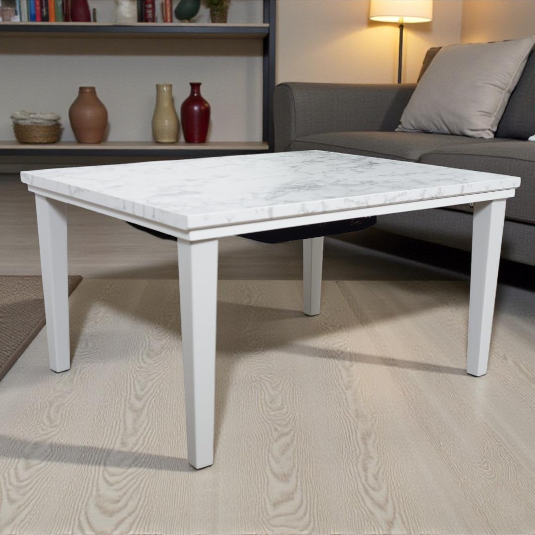 【新品】大理石柄 こたつテーブル 75×60cm コンパクト