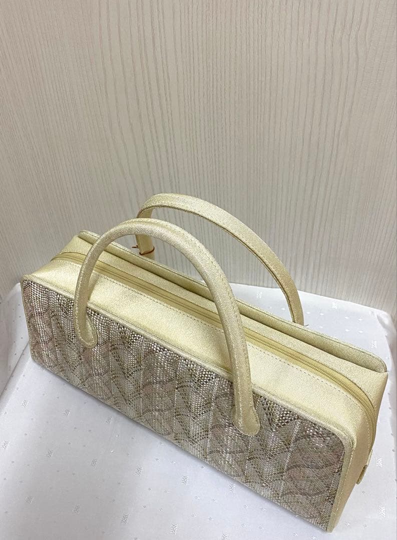 【新品未使用】組織帯地使用　利休バッグ横長②