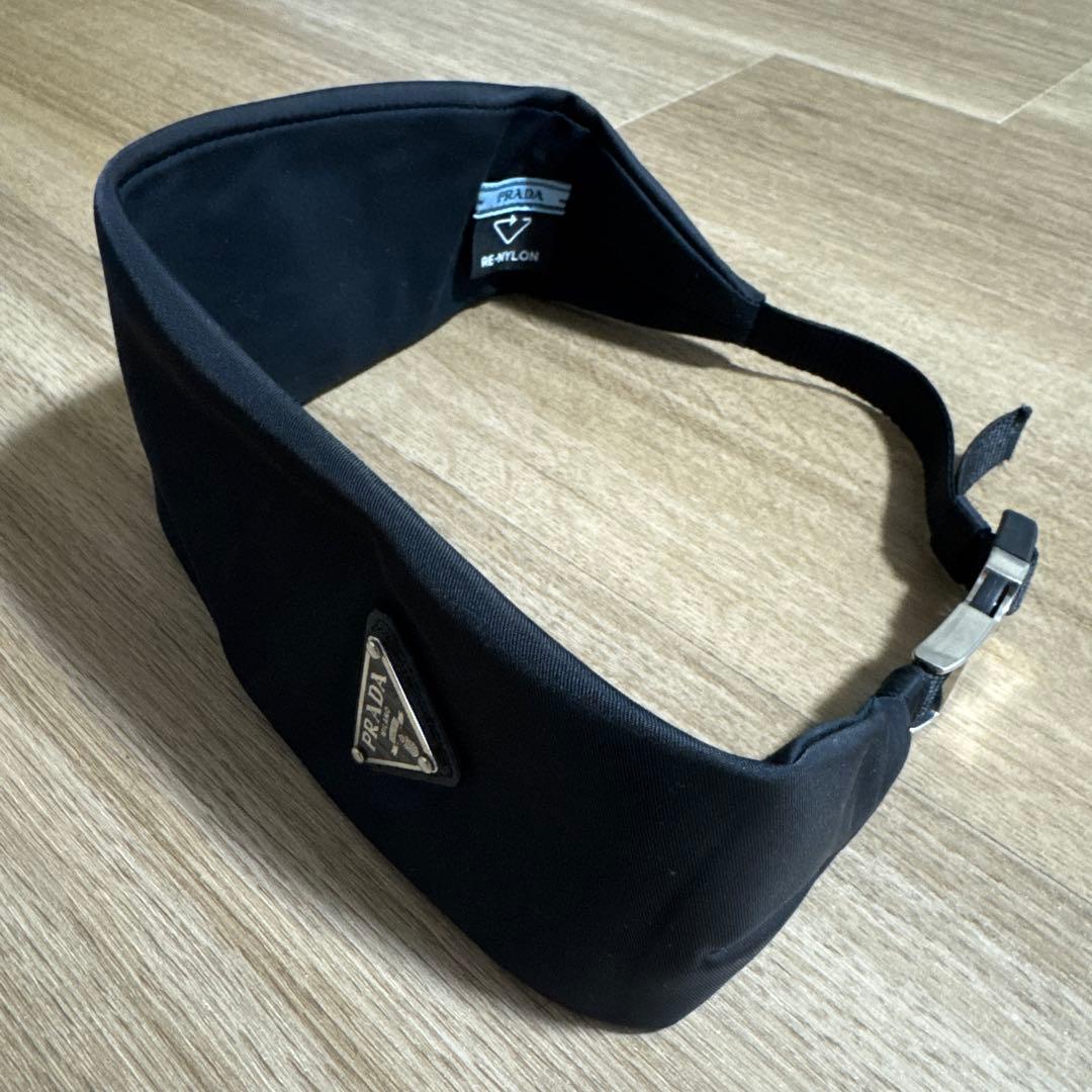 PRADA Re Nylon トライアングルロゴ ヘッドバンド 正規品
