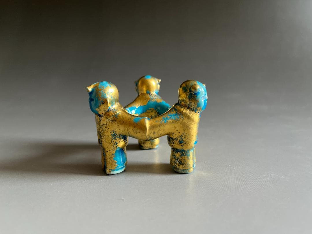 真葛香斎　三人形　交趾蓋置　茶道具