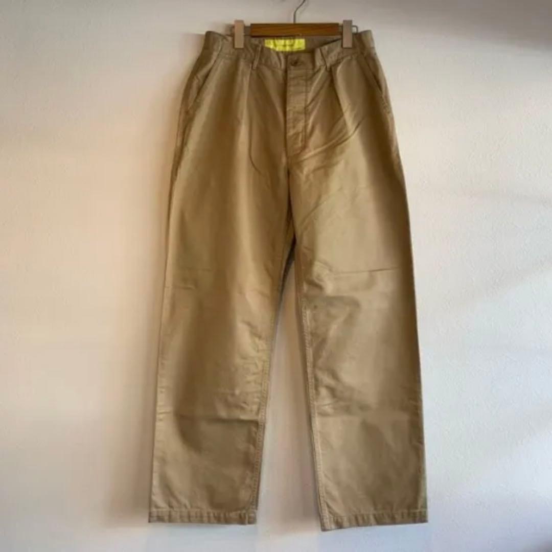 【N.O.UN】 WIDETuck Chino Trousers KHAKI