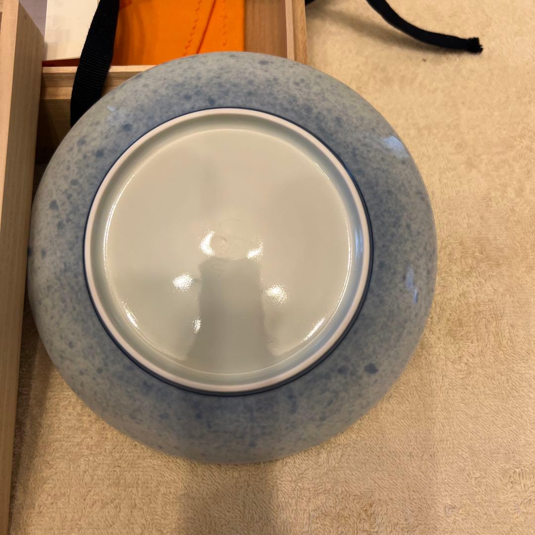 今泉今右衛門 花柄陶器皿 直径約20cm 木箱付き