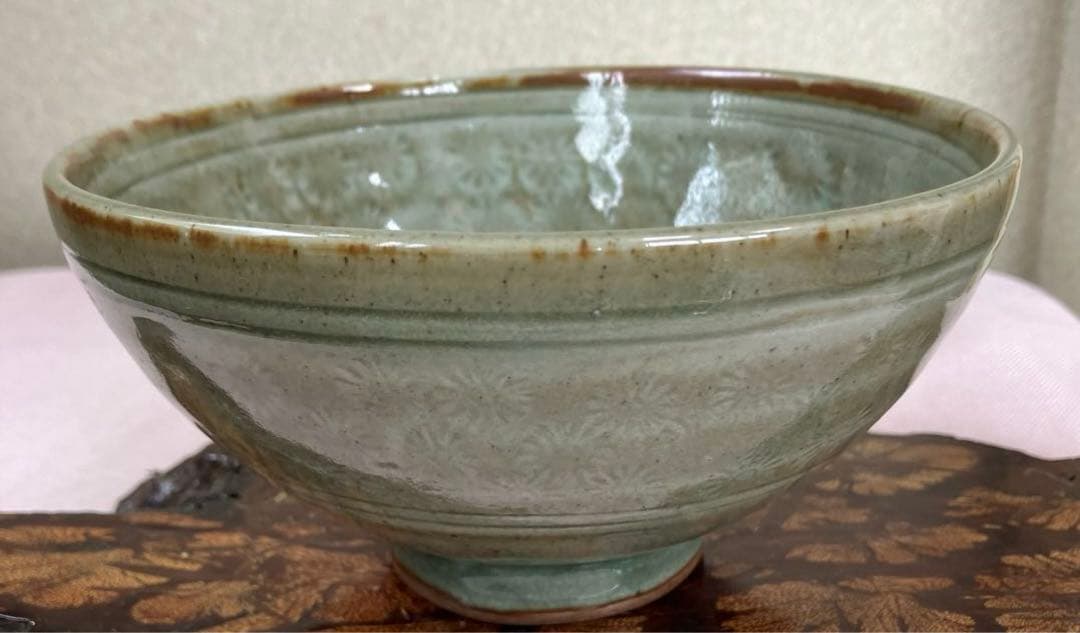 高麗　鳥嶺窯【申正煕】高麗茶碗　栞共布　共箱茶道具。