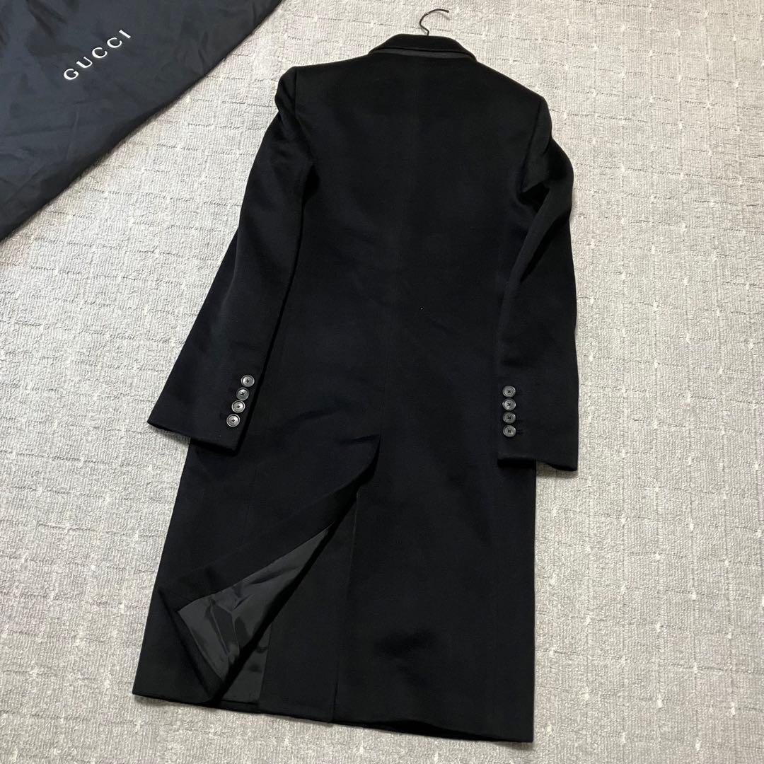 未使用タグ付！グッチ［17AW］チェスターコート　サイズ40　ブラック　ハンガー