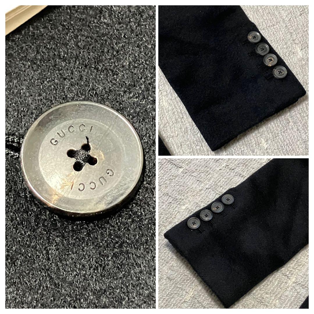 未使用タグ付！グッチ［17AW］チェスターコート　サイズ40　ブラック　ハンガー