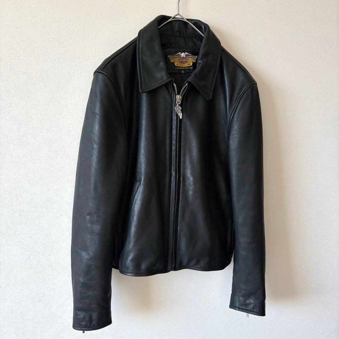 ハーレーダビッドソン シングルライダース レザージャケット ブラック S