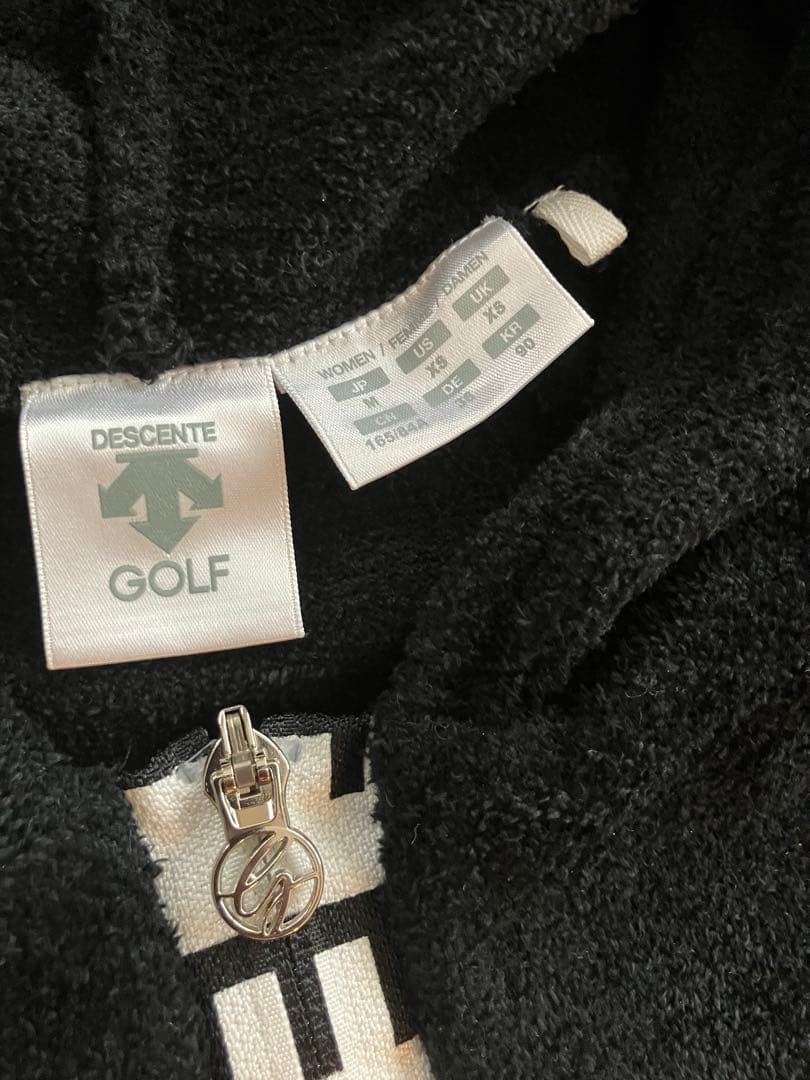 デサント　モールニットパーカー　ジップアップ　ブラック