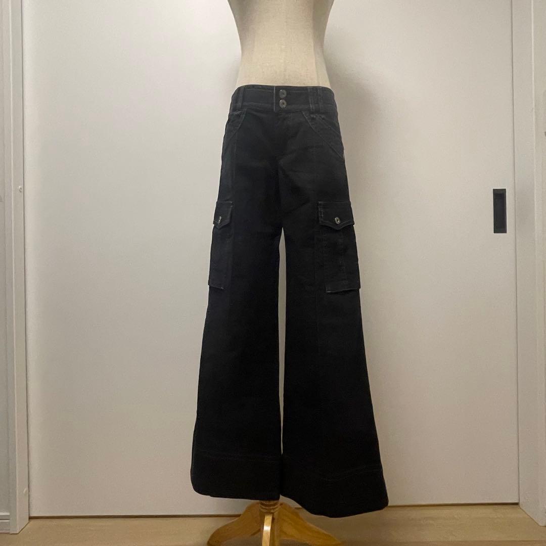 【BURBERRY BLUE LABEL】ブラック ワイドパンツ