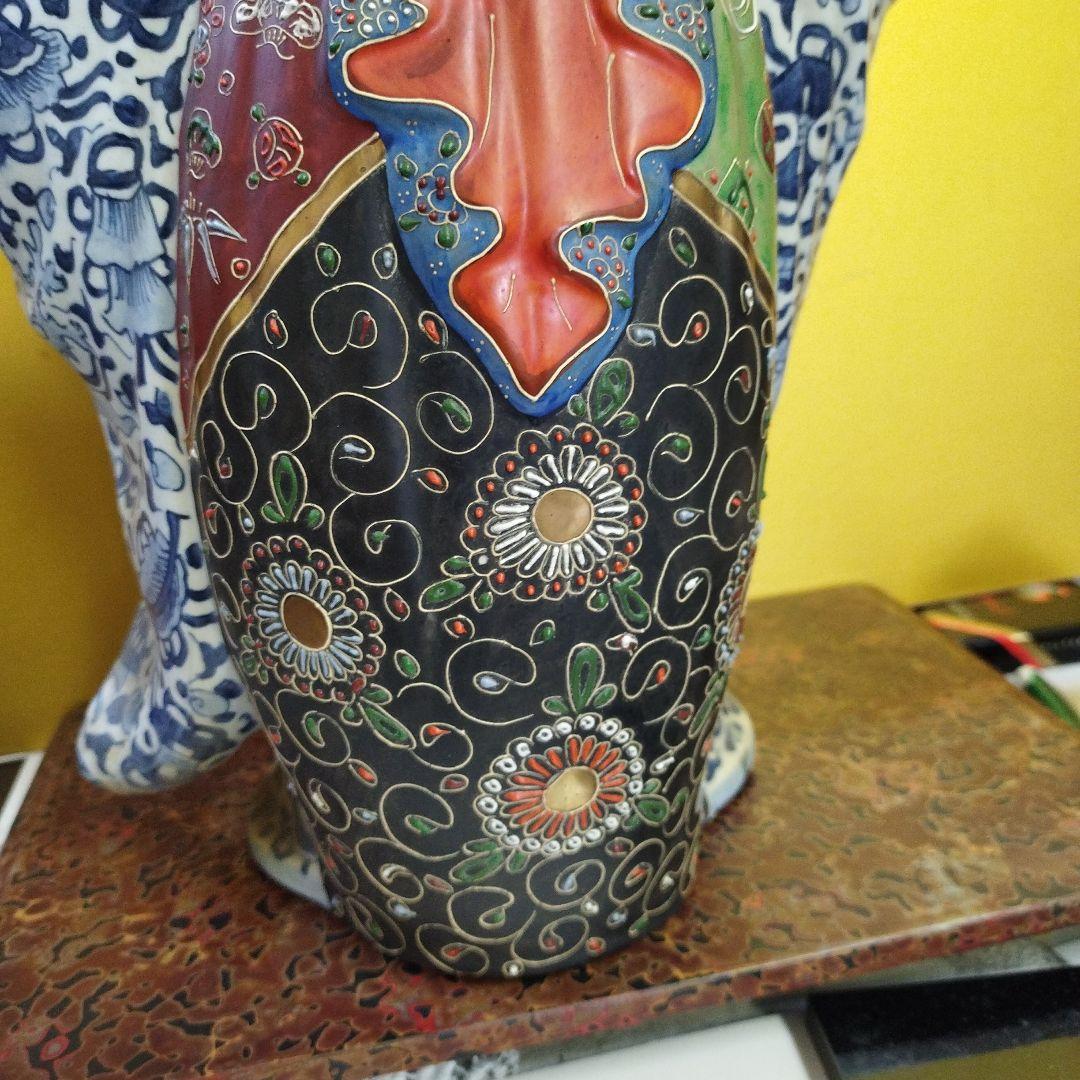 九谷焼陶器 布袋様 骨董品 招福 高さ ３８ｃｍ