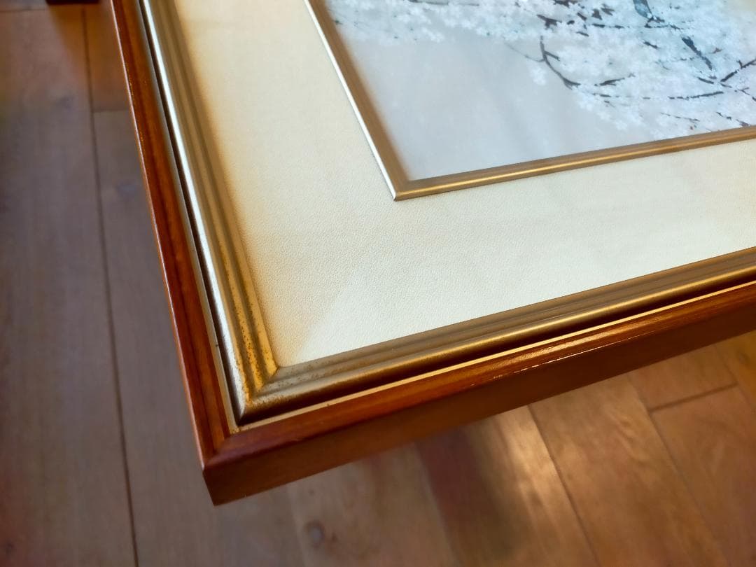 希少　夢殿の枝垂桜　中島千波　木板画