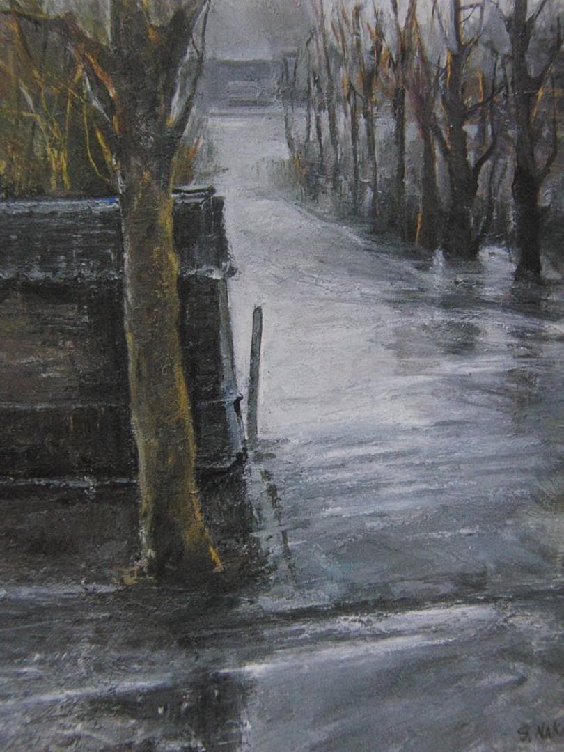 中川澄子、【雨の朝】、希少な額装用画集より、新品額装付