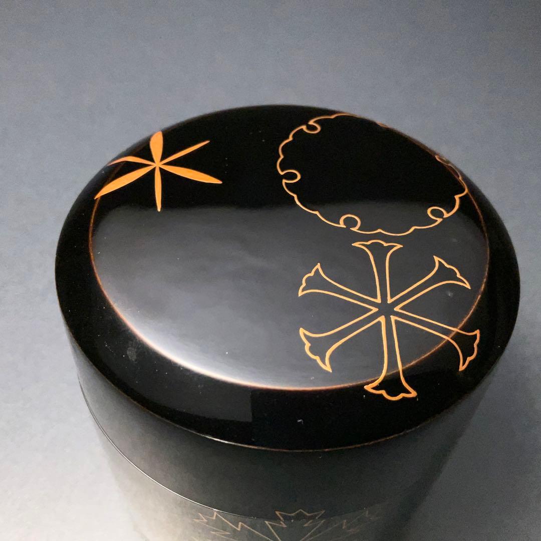 【茶道具】雪吹　棗　雪輪　中村宗尹　共箱　薄器　吹雪　R1277ダN3