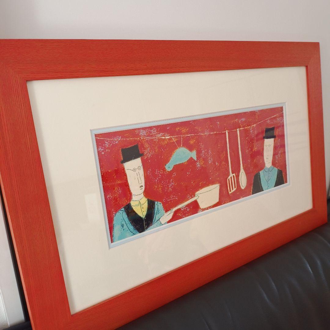 シルクスクリーン 　 スペンス「鳥の綱渡り」