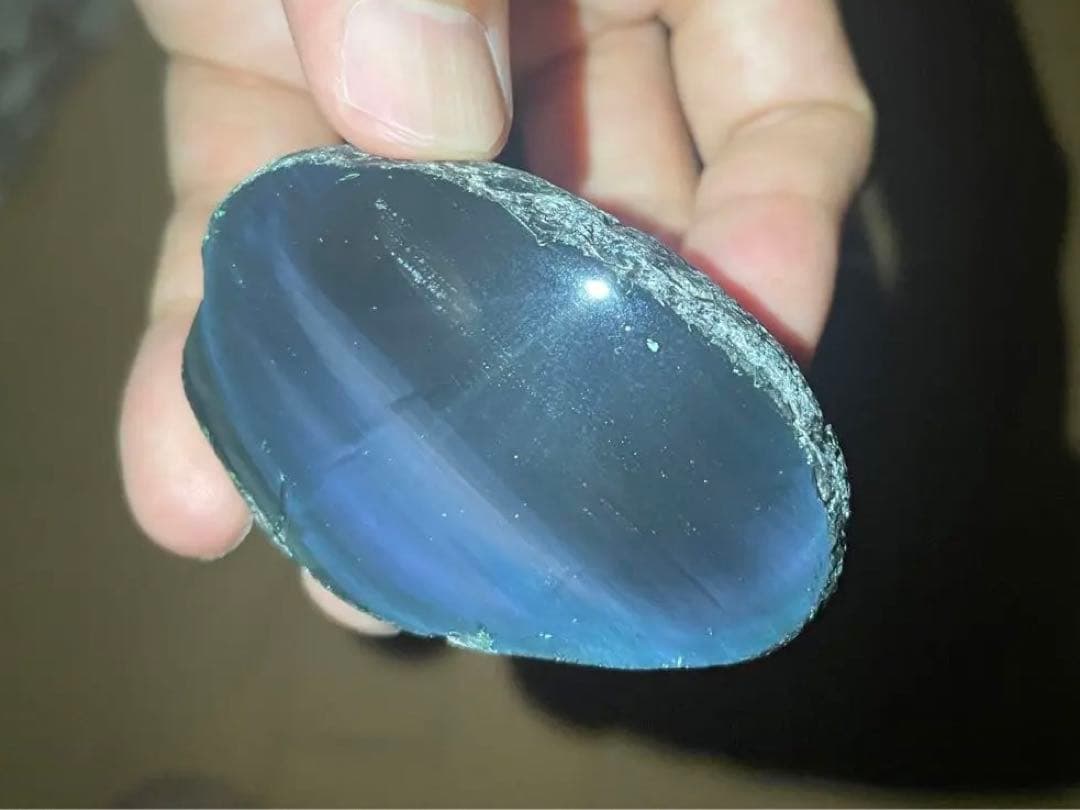 研磨品　十勝石玲瓏　ブルー、パープルシラー　レインボーオブシディアン