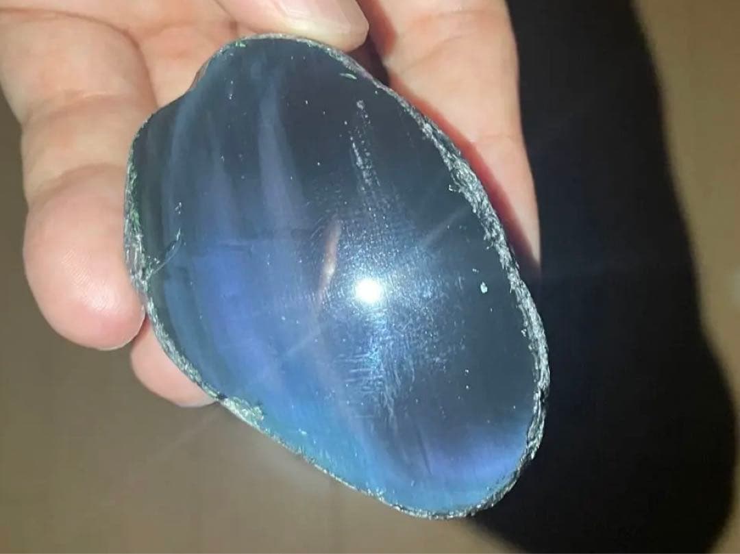研磨品　十勝石玲瓏　ブルー、パープルシラー　レインボーオブシディアン