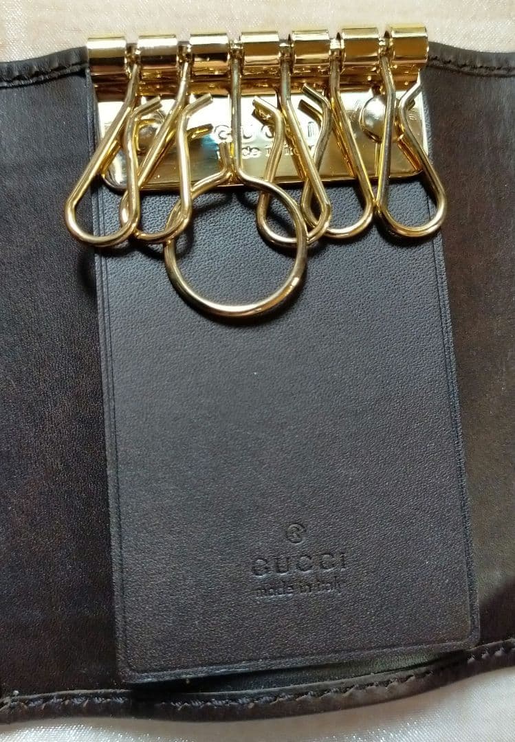 GUCCI レザーキーケース グリーン/レッド